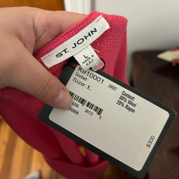 NWT ST JOHN COLLECTION PINK SORBET SANTANA KNIT TANK - Picture 2 of 2